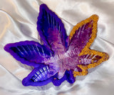 Purple Potleaf Ashtray with Gold Leaf